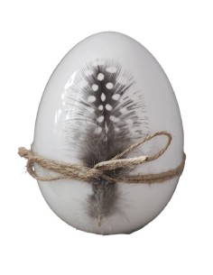 Vajíčko porcelán s peříčkem