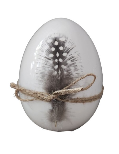 Vajíčko porcelán s peříčkem