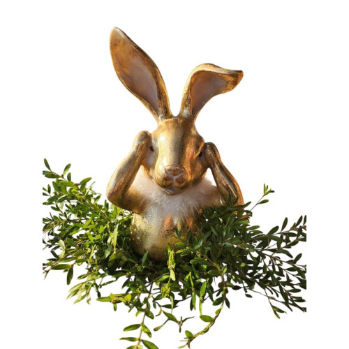 Soška králík, zlatá o výšce 25cm