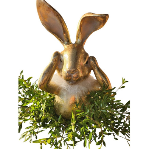 Soška králík, zlatá o výšce 25cm