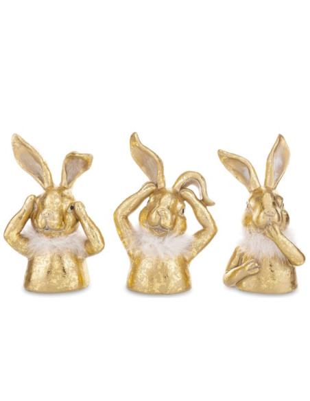 Soška králík, zlatá o výšce 25cm