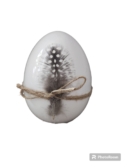 Vajíčko porcelán s peříčkem