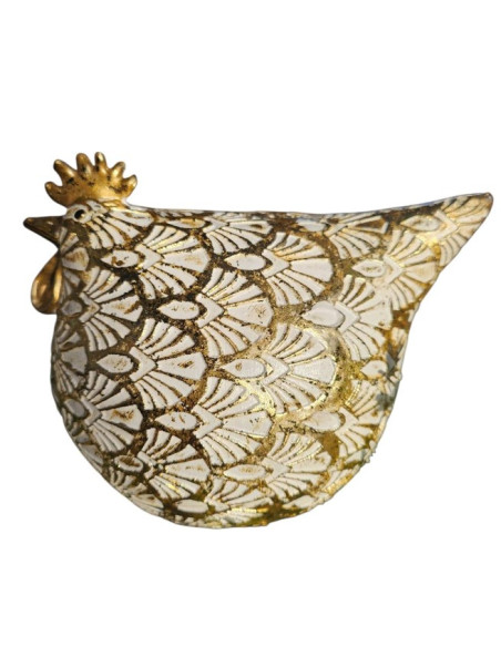 Keramická slepička zlatá