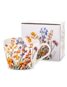 Keramický hrnek s květinami, 450ml