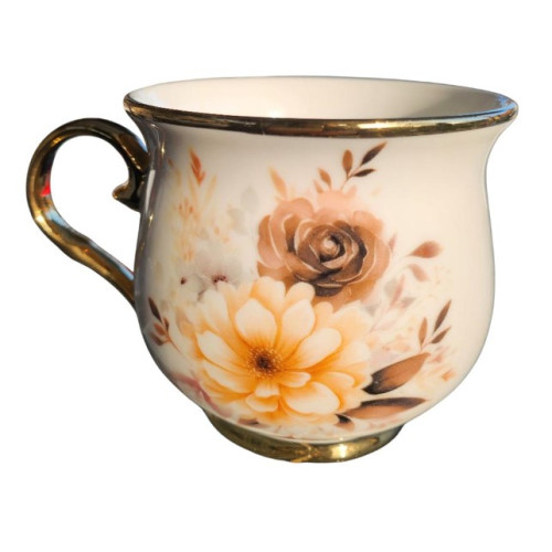 Keramický hrnek s květinami, 420ml