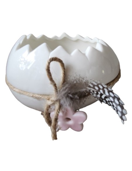 Skořápka keramika s ozdobou 12x15x9cm