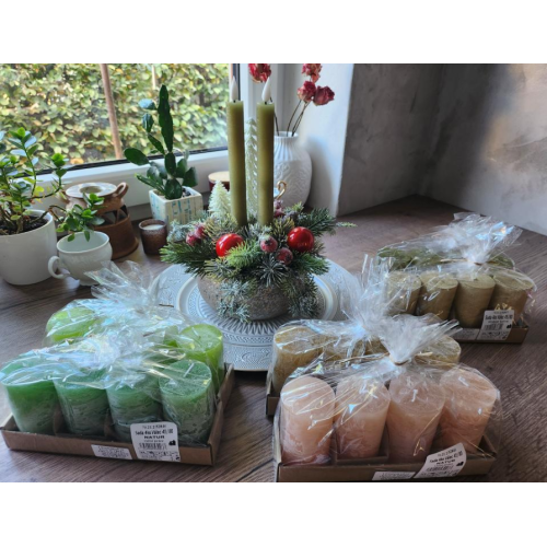Adventní svíčky sada, světle béžová, 4ks
