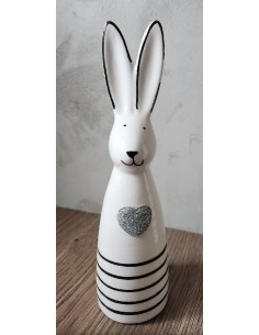 Zajíc porcelán  bílá/černá