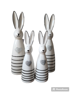 Zajíc porcelán  bílá/černá 2