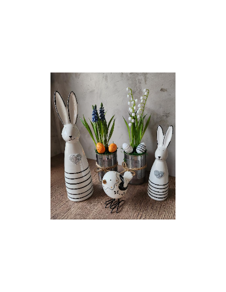 Zajíc porcelán  bílá/černá