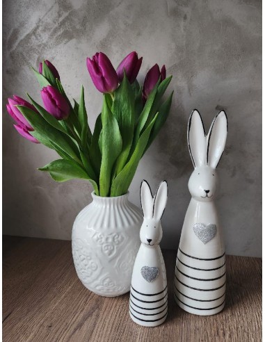 Zajíc porcelán  bílá/černá