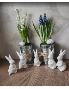 Zajíc porcelán výška 10cm bílý 2